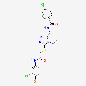 molecular formula C20H18BrCl2N5O2S B3635214 N-{[5-({2-[(4-bromo-3-chlorophenyl)amino]-2-oxoethyl}sulfanyl)-4-ethyl-4H-1,2,4-triazol-3-yl]methyl}-4-chlorobenzamide 