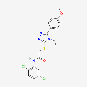 molecular formula C19H18Cl2N4O2S B3635251 N-(2,5-dichlorophenyl)-2-{[4-ethyl-5-(4-methoxyphenyl)-4H-1,2,4-triazol-3-yl]sulfanyl}acetamide 