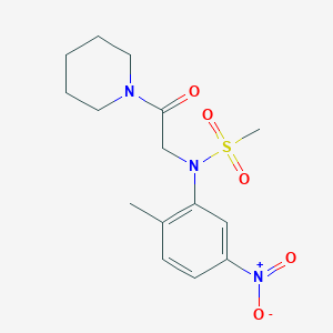 molecular formula C15H21N3O5S B3635278 N-(2-methyl-5-nitrophenyl)-N-[2-oxo-2-(1-piperidinyl)ethyl]methanesulfonamide 