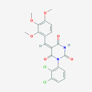 (5E)-1-(2,3-dichlorophenyl)-5-(2,3,4-trimethoxybenzylidene)pyrimidine-2,4,6(1H,3H,5H)-trione