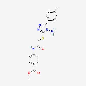 molecular formula C19H19N5O3S B3635292 methyl 4-[({[4-amino-5-(4-methylphenyl)-4H-1,2,4-triazol-3-yl]sulfanyl}acetyl)amino]benzoate 