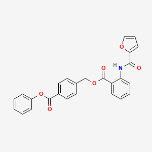 molecular formula C26H19NO6 B3635308 4-(phenoxycarbonyl)benzyl 2-(2-furoylamino)benzoate 