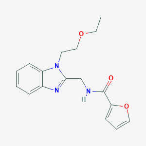 molecular formula C17H19N3O3 B363532 N-{[1-(2-ethoxyethyl)benzimidazol-2-yl]methyl}-2-furylcarboxamide CAS No. 920114-44-9