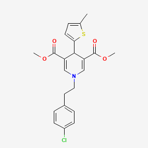 molecular formula C22H22ClNO4S B3635331 dimethyl 1-[2-(4-chlorophenyl)ethyl]-4-(5-methyl-2-thienyl)-1,4-dihydro-3,5-pyridinedicarboxylate 