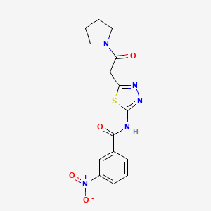 molecular formula C15H15N5O4S B3635381 3-nitro-N-[5-(2-oxo-2-pyrrolidin-1-ylethyl)-1,3,4-thiadiazol-2-yl]benzamide 