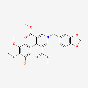 molecular formula C25H24BrNO8 B3635389 dimethyl 1-(1,3-benzodioxol-5-ylmethyl)-4-(3-bromo-4,5-dimethoxyphenyl)-1,4-dihydro-3,5-pyridinedicarboxylate 