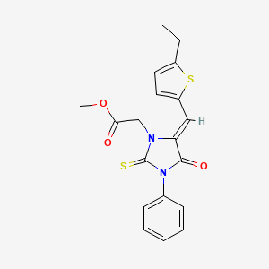 methyl {5-[(5-ethyl-2-thienyl)methylene]-4-oxo-3-phenyl-2-thioxo-1-imidazolidinyl}acetate