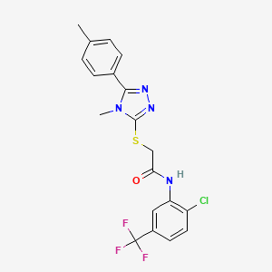 molecular formula C19H16ClF3N4OS B3635397 N-[2-chloro-5-(trifluoromethyl)phenyl]-2-{[4-methyl-5-(4-methylphenyl)-4H-1,2,4-triazol-3-yl]sulfanyl}acetamide 