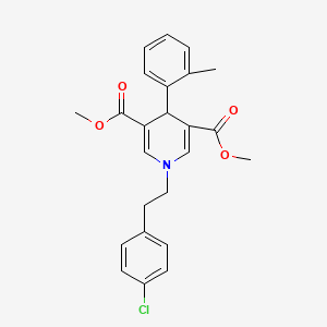 molecular formula C24H24ClNO4 B3635430 dimethyl 1-[2-(4-chlorophenyl)ethyl]-4-(2-methylphenyl)-1,4-dihydro-3,5-pyridinedicarboxylate 