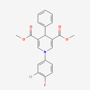 molecular formula C21H17ClFNO4 B3635438 dimethyl 1-(3-chloro-4-fluorophenyl)-4-phenyl-1,4-dihydro-3,5-pyridinedicarboxylate 