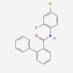 molecular formula C19H13BrFNO B3635480 N-(4-bromo-2-fluorophenyl)-2-biphenylcarboxamide 