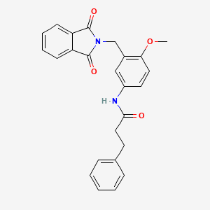 molecular formula C25H22N2O4 B3635490 N-{3-[(1,3-dioxo-1,3-dihydro-2H-isoindol-2-yl)methyl]-4-methoxyphenyl}-3-phenylpropanamide 