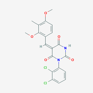 (5E)-1-(2,3-dichlorophenyl)-5-(2,4-dimethoxy-3-methylbenzylidene)pyrimidine-2,4,6(1H,3H,5H)-trione