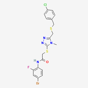 N-(4-bromo-2-fluorophenyl)-2-[[5-[(4-chlorophenyl)methylsulfanylmethyl]-4-methyl-1,2,4-triazol-3-yl]sulfanyl]acetamide