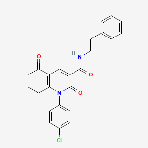 1-(4-chlorophenyl)-2,5-dioxo-N-(2-phenylethyl)-1,2,5,6,7,8-hexahydro-3-quinolinecarboxamide