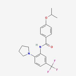 molecular formula C21H23F3N2O2 B3635537 4-isopropoxy-N-[2-(1-pyrrolidinyl)-5-(trifluoromethyl)phenyl]benzamide 