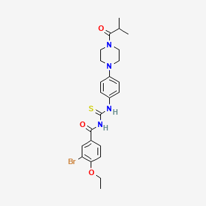 3-bromo-4-ethoxy-N-({4-[4-(2-methylpropanoyl)piperazin-1-yl]phenyl}carbamothioyl)benzamide