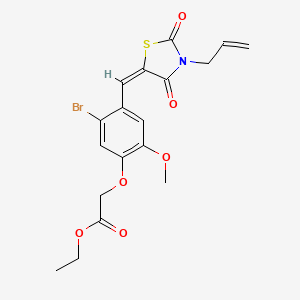 ethyl (5-bromo-4-{(E)-[2,4-dioxo-3-(prop-2-en-1-yl)-1,3-thiazolidin-5-ylidene]methyl}-2-methoxyphenoxy)acetate