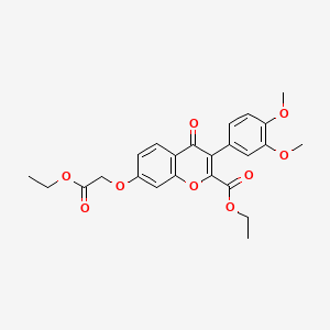 molecular formula C24H24O9 B3635618 ethyl 3-(3,4-dimethoxyphenyl)-7-(2-ethoxy-2-oxoethoxy)-4-oxo-4H-chromene-2-carboxylate 