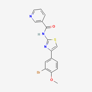 molecular formula C16H12BrN3O2S B3635645 N-[4-(3-bromo-4-methoxyphenyl)-1,3-thiazol-2-yl]nicotinamide 