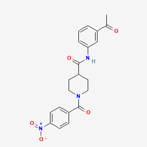 molecular formula C21H21N3O5 B3635675 N-(3-acetylphenyl)-1-(4-nitrobenzoyl)-4-piperidinecarboxamide 