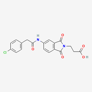 molecular formula C19H15ClN2O5 B3635691 3-(5-{[(4-chlorophenyl)acetyl]amino}-1,3-dioxo-1,3-dihydro-2H-isoindol-2-yl)propanoic acid 