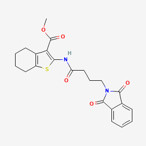 molecular formula C22H22N2O5S B3635715 methyl 2-[4-(1,3-dioxo-2,3-dihydro-1H-isoindol-2-yl)butanamido]-4,5,6,7-tetrahydro-1-benzothiophene-3-carboxylate 