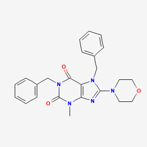 molecular formula C24H25N5O3 B3635729 1,7-DIBENZYL-3-METHYL-8-(MORPHOLIN-4-YL)-2,3,6,7-TETRAHYDRO-1H-PURINE-2,6-DIONE 