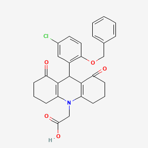 [9-[2-(benzyloxy)-5-chlorophenyl]-1,8-dioxo-2,3,4,5,6,7,8,9-octahydro-10(1H)-acridinyl]acetic acid