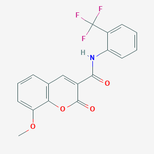 molecular formula C18H12F3NO4 B3635746 8-methoxy-2-oxo-N-[2-(trifluoromethyl)phenyl]-2H-chromene-3-carboxamide 