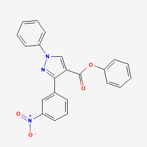 molecular formula C22H15N3O4 B3635754 Phenyl 3-(3-nitrophenyl)-1-phenylpyrazole-4-carboxylate 