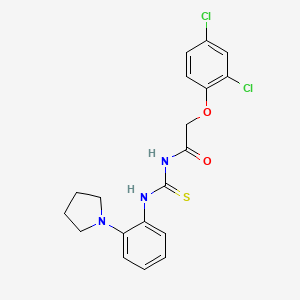 molecular formula C19H19Cl2N3O2S B3635759 2-(2,4-dichlorophenoxy)-N-((2-(pyrrolidin-1-yl)phenyl)carbamothioyl)acetamide 