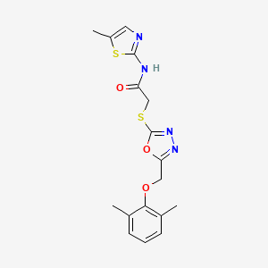 2-({5-[(2,6-dimethylphenoxy)methyl]-1,3,4-oxadiazol-2-yl}sulfanyl)-N-(5-methyl-1,3-thiazol-2-yl)acetamide