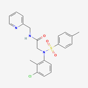 molecular formula C22H22ClN3O3S B3635787 N~2~-(3-chloro-2-methylphenyl)-N~2~-[(4-methylphenyl)sulfonyl]-N-(pyridin-2-ylmethyl)glycinamide 