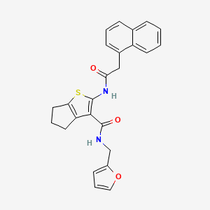 molecular formula C25H22N2O3S B3635790 N-(2-furylmethyl)-2-[(1-naphthylacetyl)amino]-5,6-dihydro-4H-cyclopenta[b]thiophene-3-carboxamide 