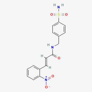 molecular formula C16H15N3O5S B3635813 (E)-N-[4-(AMINOSULFONYL)BENZYL]-3-(2-NITROPHENYL)-2-PROPENAMIDE 