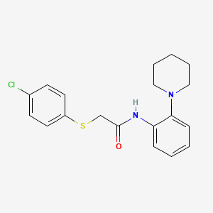 molecular formula C19H21ClN2OS B3635817 2-[(4-chlorophenyl)thio]-N-[2-(1-piperidinyl)phenyl]acetamide 