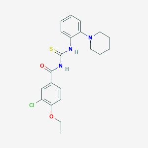 molecular formula C21H24ClN3O2S B3635828 3-chloro-4-ethoxy-N-{[2-(piperidin-1-yl)phenyl]carbamothioyl}benzamide 