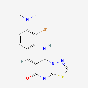 molecular formula C14H12BrN5OS B3635847 (6E)-6-[3-bromo-4-(dimethylamino)benzylidene]-5-imino-5,6-dihydro-7H-[1,3,4]thiadiazolo[3,2-a]pyrimidin-7-one 