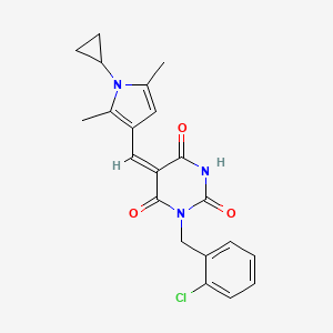 1-(2-chlorobenzyl)-5-[(1-cyclopropyl-2,5-dimethyl-1H-pyrrol-3-yl)methylene]-2,4,6(1H,3H,5H)-pyrimidinetrione