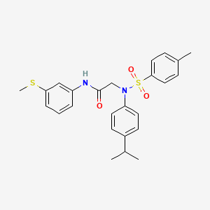 molecular formula C25H28N2O3S2 B3635896 N~2~-(4-isopropylphenyl)-N~2~-[(4-methylphenyl)sulfonyl]-N~1~-[3-(methylthio)phenyl]glycinamide 