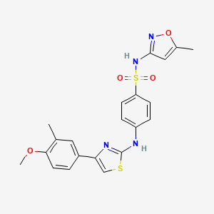 molecular formula C21H20N4O4S2 B3635908 4-{[4-(4-methoxy-3-methylphenyl)-1,3-thiazol-2-yl]amino}-N-(5-methyl-3-isoxazolyl)benzenesulfonamide 