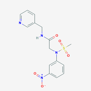 molecular formula C15H16N4O5S B3635929 2-(N-methylsulfonyl-3-nitroanilino)-N-(pyridin-3-ylmethyl)acetamide 