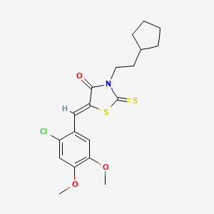 5-(2-chloro-4,5-dimethoxybenzylidene)-3-(2-cyclopentylethyl)-2-thioxo-1,3-thiazolidin-4-one