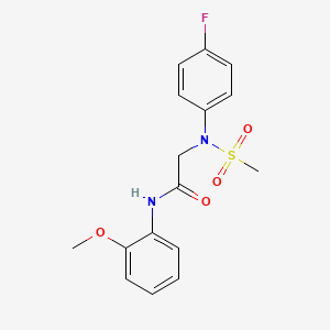 molecular formula C16H17FN2O4S B3635997 N~2~-(4-fluorophenyl)-N~1~-(2-methoxyphenyl)-N~2~-(methylsulfonyl)glycinamide 