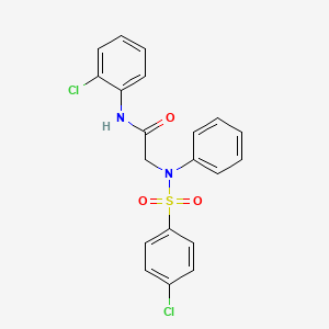 molecular formula C20H16Cl2N2O3S B3636016 N~1~-(2-chlorophenyl)-N~2~-[(4-chlorophenyl)sulfonyl]-N~2~-phenylglycinamide 