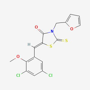 5-(3,5-dichloro-2-methoxybenzylidene)-3-(2-furylmethyl)-2-thioxo-1,3-thiazolidin-4-one