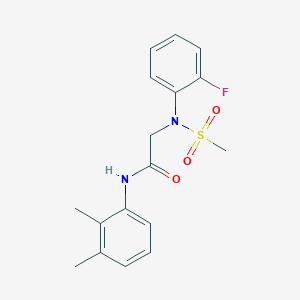 molecular formula C17H19FN2O3S B3636031 N-(2,3-dimethylphenyl)-2-(2-fluoro-N-methylsulfonylanilino)acetamide 