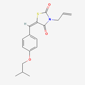 molecular formula C17H19NO3S B3636120 (5E)-5-[[4-(2-methylpropoxy)phenyl]methylidene]-3-prop-2-enyl-1,3-thiazolidine-2,4-dione 