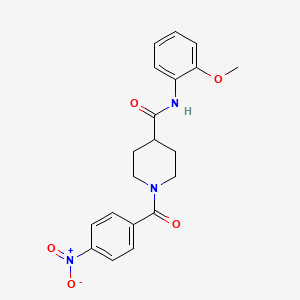 molecular formula C20H21N3O5 B3636128 N-(2-methoxyphenyl)-1-(4-nitrobenzoyl)-4-piperidinecarboxamide 